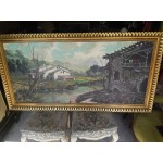 Много голяма авторска картина масло на платно от Испания - 4081
